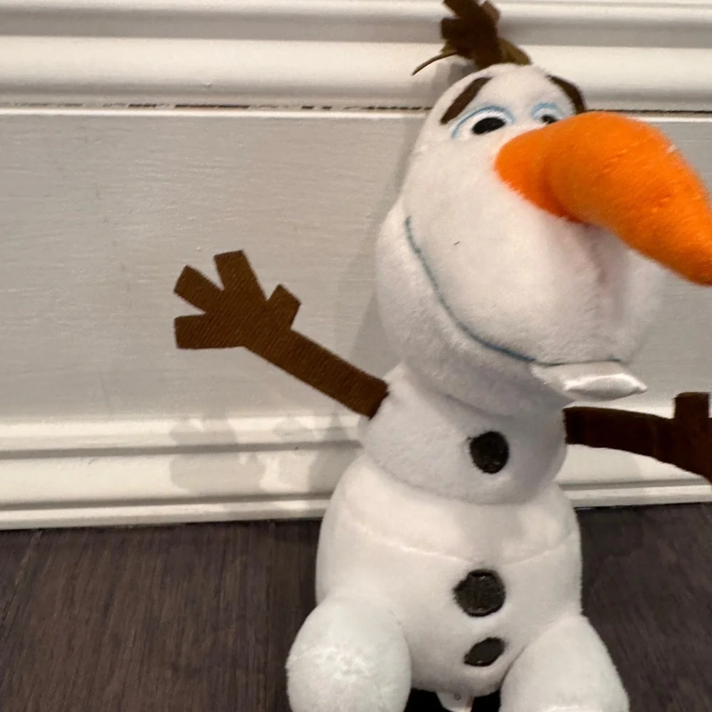 Disney Olaf Frozen SMALL White and Orange Snowman Plush Stuffed Animal Toy - Picture 3 of 7
